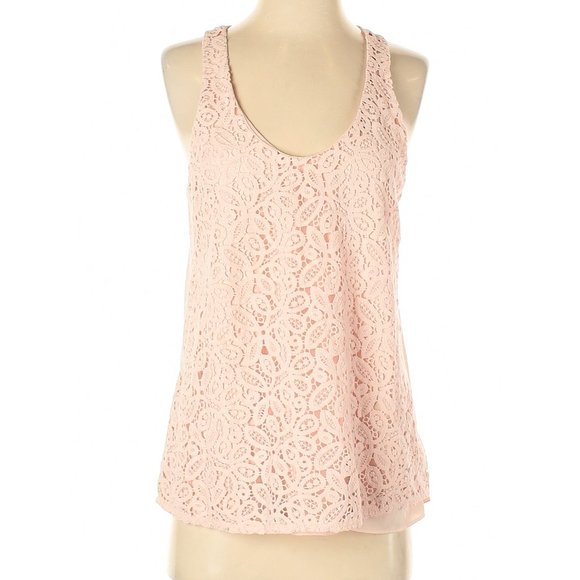 Gap Tank Top Pink Embroidery Lace Overlay NEW - Picture 6 of 7